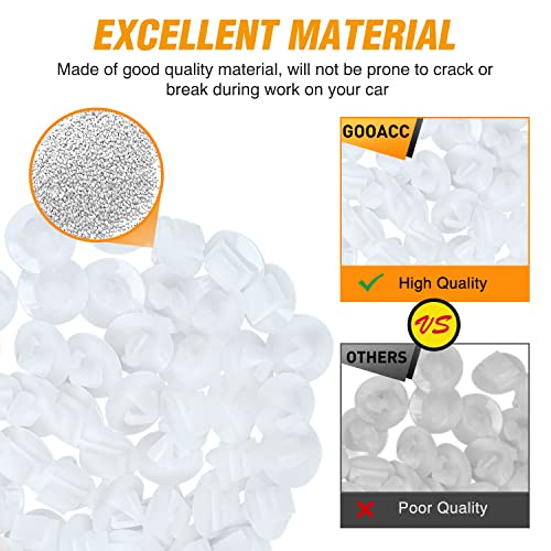 GOOACC 50pcs Rear Door Body Side Moulding Clips for Jeep Renegade 2015-2020 Fiat Chrysler 68241251AA 68241251-AA White Nylon Wheel Opening Moulding Clip Fits into 9mm Hole - color: 50Pcs Door Body Moulding Clips
