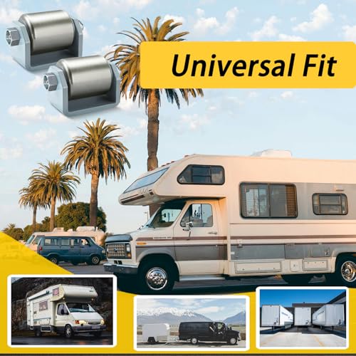 GearTrust 2 Pack Trailer Skid Wheels, Heavy Duty Rear Trailer Rollers