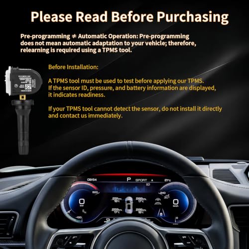 TPMS Sensor, 4 Pack Tire Pressure Monitoring Sensor, 315MHz Tire Pressure Sensor for GM Chevy Bulick Cadillac GMC Pontiac, OE# 13586335 13581558 13598771 13598772