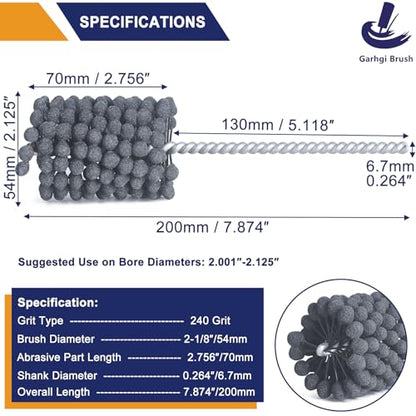 Garhgi 2-1/8 Inch (54mm) Cylinder Hone with 240 Grit Silicon Carbide Ball - size: 2.125"(54mm), style: 240 Grit