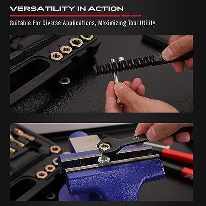 Thread Repair Thread Chaser Tool Set - 49PCS Thread Cleaner Rethreading Master Kit Metric SAE Bolt Restorer File Nut Rethreader Automotive Wheel Stud Spark Plug Engine Standard Screw Threading UNC UNF