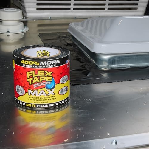 Flex Tape Strong Rubberized Waterproof Tape, Black, 4 in x 5 ft, 1-Pack