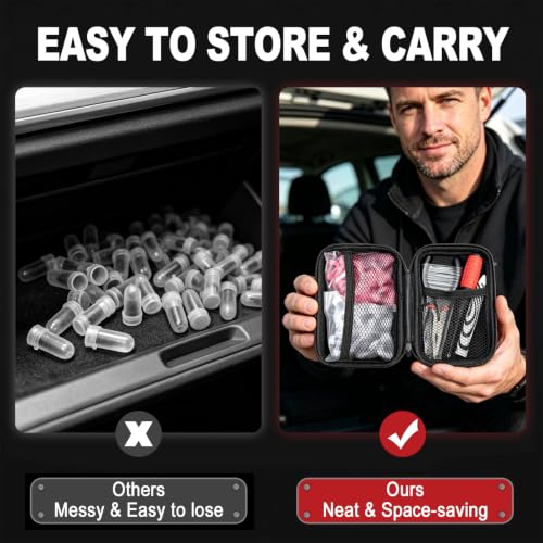 73 Pcs Tire Plug Kit, Quick Self-Service Emergency Tire Repair Screws Kit