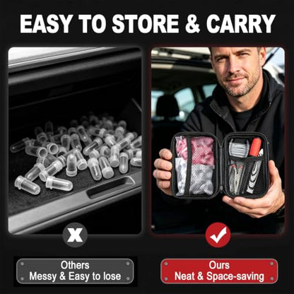 73 Pcs Tire Plug Kit, Quick Self-Service Emergency Tire Repair Screws Kit