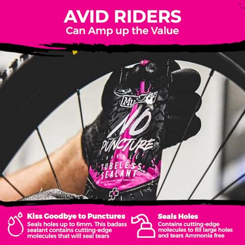 Muc-Off Tubeless Sealant 140ml Pouch (Pack of 2) | Super Lightweight Bike Tire Sealant | Seals Holes Up to 6mm | UV Dye + CO2 Compatible | for Downhill/Road/Gravel/MTB - size: 140ml (Pack of 2)