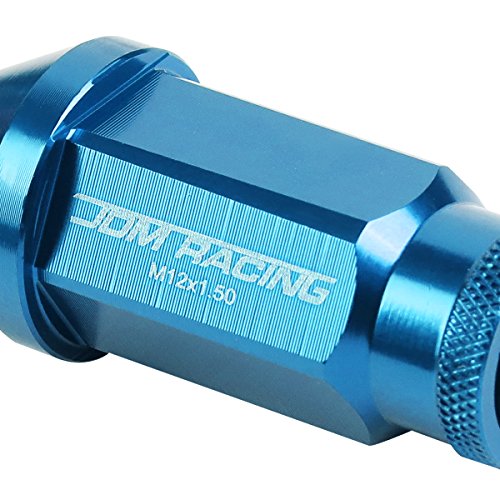 Auto Dynasty 20-Piece M12 x 1.5 Extended Aluminum Alloy Wheel Lug Nuts+Adapter Key (Light Blue) - color: Light Blue