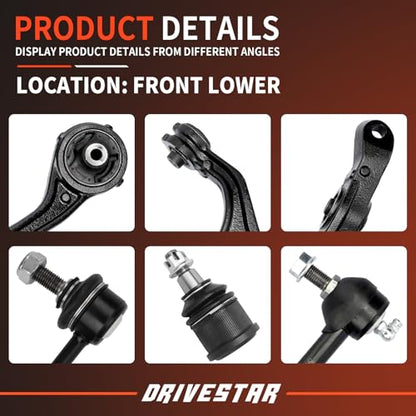 Front Suspension Kit Lower Control Arms W/Ball Joints Sway Bar End Links - size: CAK1026FBA