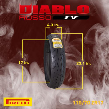 Pirelli Diablo Rosso IV Front & Rear Tire Set 110/70 ZR 17 & 160/60 ZR 17 - size: 110/70 ZR 17 54H; 160/60 ZR 17
