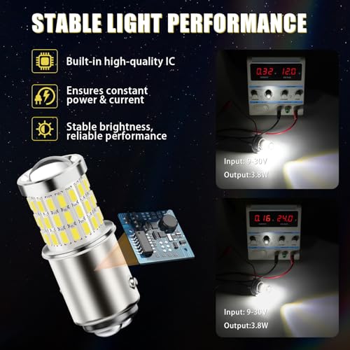 iBrightstar 1157 LED Bulb White, BAY15D 2057 2357 7528 LED Daytime Running Lights Bulbs Super Bright for Back Up Reverse Lights Brake Tail Lights Turn Signal Lights, 2 Pack - color: White, size: 1157