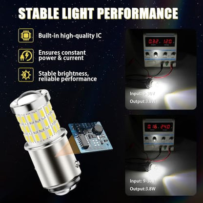 iBrightstar 1157 LED Bulb White, BAY15D 2057 2357 7528 LED Daytime Running Lights Bulbs Super Bright for Back Up Reverse Lights Brake Tail Lights Turn Signal Lights, 2 Pack - color: White, size: 1157