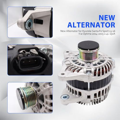 11710N 150A New Alternator 37300-2G800, 37300-2G850, 37300-2G855 - size: 11710N