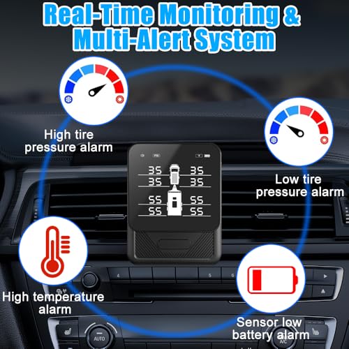 RV Tire Pressure Monitoring System TPMS w/8 Sensors(0-108 PSI) - size: 8 Sensors