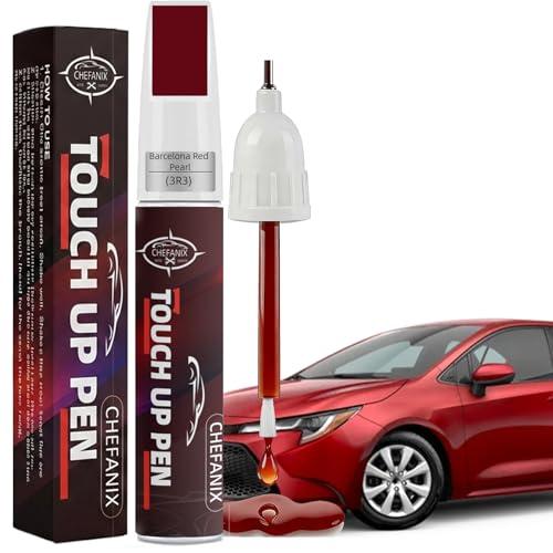 Barcelona Red Pearl (3R3) Touch Up Paint Pen Compatible with Toyota - Exact Color Match, 2-in-1 Brush & Pen,Car Paint Scratch Repair Kit for RAV4/Camry/Corolla/Tacoma/Highlander/Sienna - color: Barcelona Red Pearl (3R3) for Avalon/RAV4/Camry/Corolla/Highl