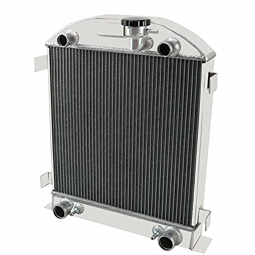 4 Row Aluminum Radiator Compatible with 1928 1929 Ford Model A With Flathead V8 Engine AT/MT