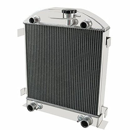 4 Row Aluminum Radiator Compatible with 1928 1929 Ford Model A With Flathead V8 Engine AT/MT