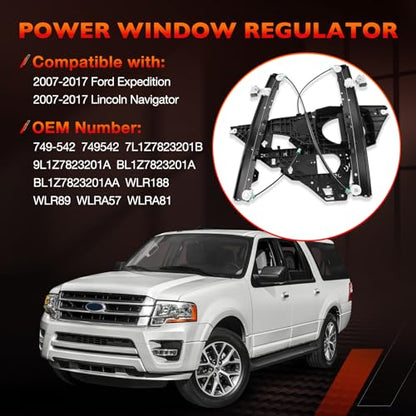 749-542 Front Left Driver Side Window Regulator with Panel Without Motor - size: 749-542