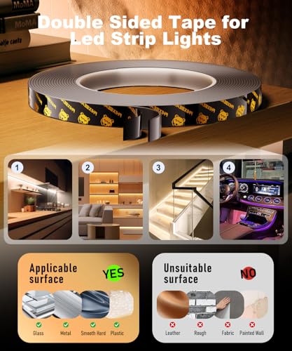 PHIXBEAR Double Sided Tape Heat Resistant Heavy Duty, 0.25" x 20FT - size: 1/4" x 20FT