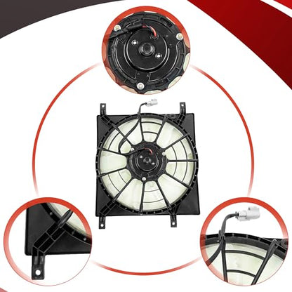 PartsFlow AC Condenser Cooling Fan Assembly For 2007-2013 Suzuki SX4 For 2012 Suzuki SX4 Crossover 621-371 - color: For Suzuki SX4