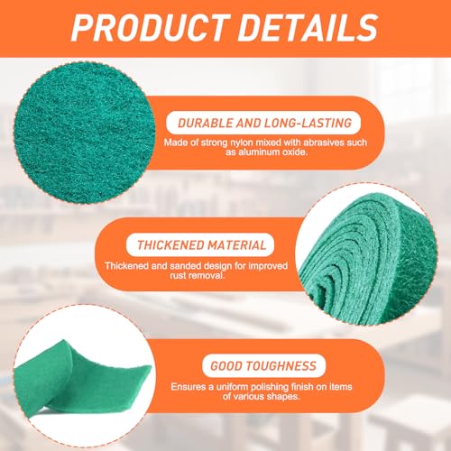 General Purpose Scuff Pads - Cuttable, 6m x 100mm, P120 Grit, Wet/Dry Reusable Sanding Sheets for Paint Prep, Auto Body, Woodworking & DIY - color: BJBGreen