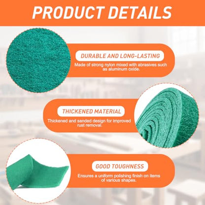 General Purpose Scuff Pads - Cuttable, 6m x 100mm, P120 Grit, Wet/Dry Reusable Sanding Sheets for Paint Prep, Auto Body, Woodworking & DIY - color: BJBGreen