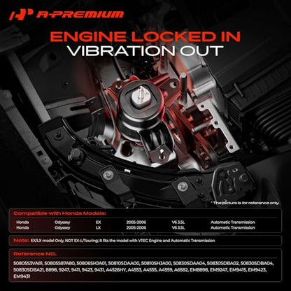A-Premium Engine Motor Mount and Transmission Mount Kit, Set of 5 - style: Fit for EX or LX, VTEC