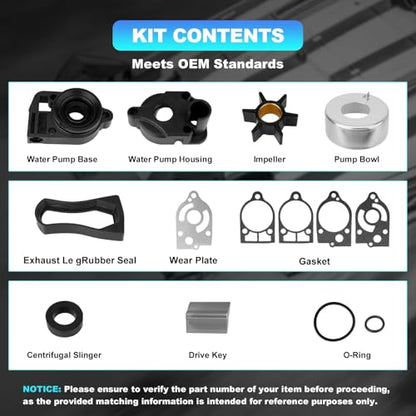 77177A3 Water Pump Repair Kit Compatible with Mercury Mariner Outboards