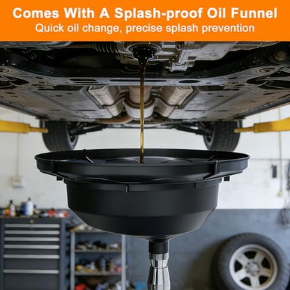 Waste Oil Drain Tank, 18.5 Gallon Oil Drain Container - size: Black 18.5 Gallon