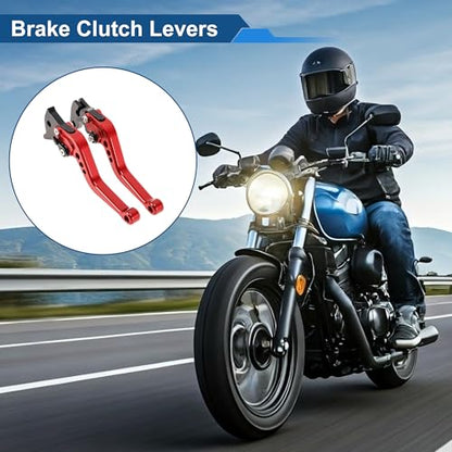 6-Speed Short Brake Clutch Levers for Yamaha Raptor 660 01-04 Red - color: Red