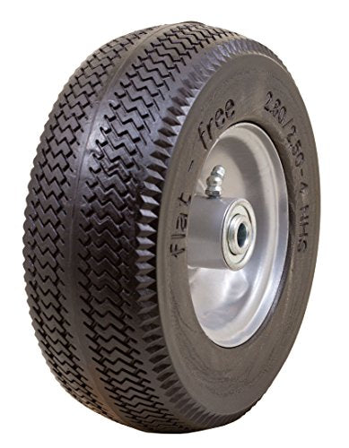 Marathon 00090 Flat-Free 2.80/2.50-4 Tire and Wheel Assembly, 3” Centered Hub, 3/4” Ball Bearings, Replacement Tire for Casters, Utility Carts and Other Equipment, Easy Install Assembly - style: 3/4" Ball Bearings