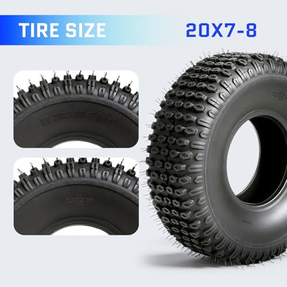 Set of 2 20x7-8 ATV/UTV Tires, 20x7x8 All-Terrain Tires