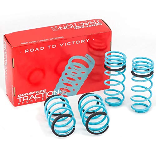 Godspeed LS-TS-HI-0006 Traction-S Performance Lowering Springs, Reduce Body Roll, Improved Handling, Set of 4, compatible with Hyundai Veloster (FS) 2012-17