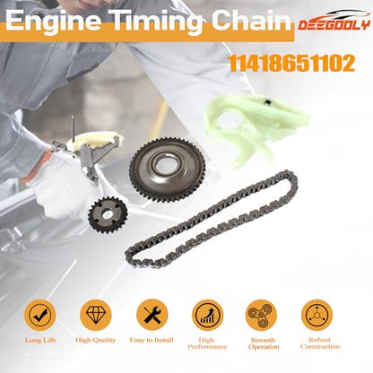 Oil Pump Timing Drive Chain Set Engine Oil Pump Timing Chain Set Components Applied for X1 X3 Z4 F35 F30 Oil Pump Drive Chain Replacement Parts OE 11417605366 11417605367 - size: Oil Pump Guide Chain Gear