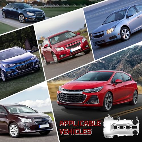 Upgraded Aluminum Engine Valve Cover with Gasket, Compatible with Chevy Cruze 2011-2016,Sonic 2012-2020,Trax 2013-2021,Volt 2011-2015&Buick Encore 2013-2021&Cadillac ELR 2014-2016, Replace# 55573746