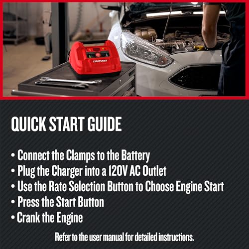 CRAFTSMAN 6A Car Battery Charger & Maintainer, 6V/12V – CMXCESM253