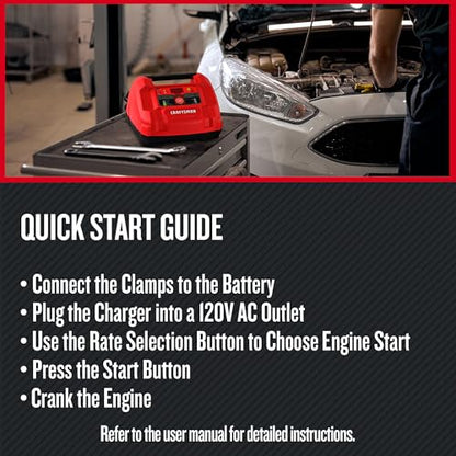 CRAFTSMAN 6A Car Battery Charger & Maintainer, 6V/12V – CMXCESM253