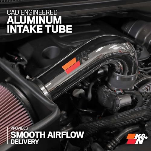 K&N Cold Air Intake System: High-Flow Air Filter, Increase Performance & Towing: Compatible with 2019-2026 RAM 1500, 77-1578KP - style: Metal Intake