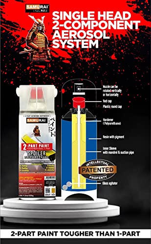 SAMURAI 2-Part Polyurethane Spray Paint for Car Spoiler - 11.3 Ounce UV Resistant and Rust Resistant Polyurethane Spray (SIGNAL WHITE, Pack of 3 Cans)