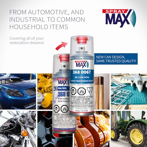 SprayMax 2K Semi Matte Clear Coat | 2K Satin Clear Coat Spray Paint