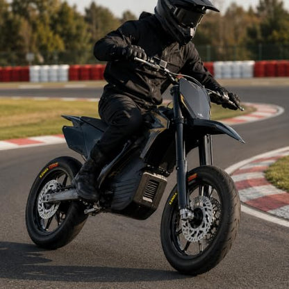 12 Inch Supermoto Wheels Set: 90/90-12 Front & 120/70-12 Rear Pit Bike Mag Wheels with Rotor & Sprocket, Fits Yozma IN10 IN10Pro Heybike Tuttio Soleil01 Mototec VALTINSU EM5 Razor MX350 MX650