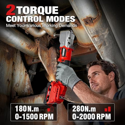 Alloyman 20V Brushless Right Angle Impact Wrench, 1/2", 207 FT-LBS(280.NM)