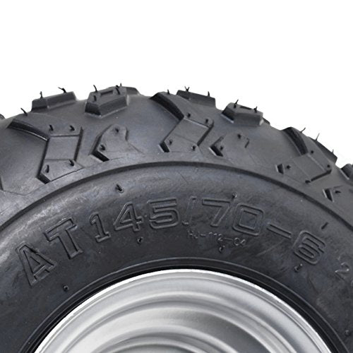 TDPRO 145/70-6 ATV Go Kart Quad Tires and Rims | 4PR Wheels (Set of 2)