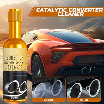 Timeno 3Pcs Catalytic Converter Cleaner, Boost Up Catalytic Convertor Cleaner, Pipe Carbon Removal Cleaner Treatment Additive Oil, Fuel System Treatment Oil Additive for Gas and Diesel Car