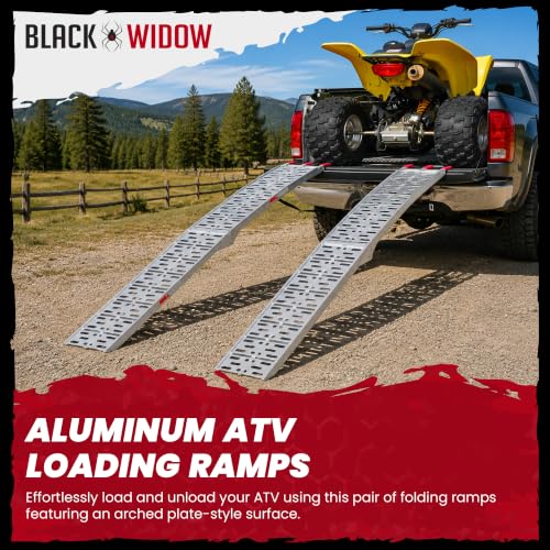 Black Widow Aluminum Folding ATV Loading Ramps, 1,500 lb, 7 Ft 5 in, 2-Pack - size: Pair