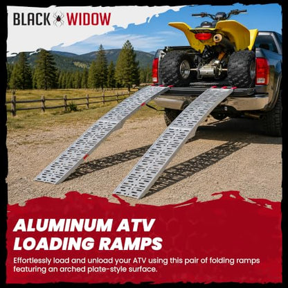 Black Widow Aluminum Folding ATV Loading Ramps, 1,500 lb, 7 Ft 5 in, 2-Pack - size: Pair