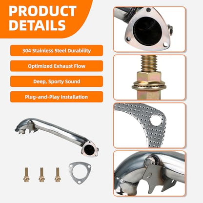 Exhaust Pipe Replacement Compatible with MINI Cooper 2007-2016 1.6T, Direct Fit Muffler Assembly, Enhanced Exhaust Sound, Rust Resistant Build, Bolt-On Installation