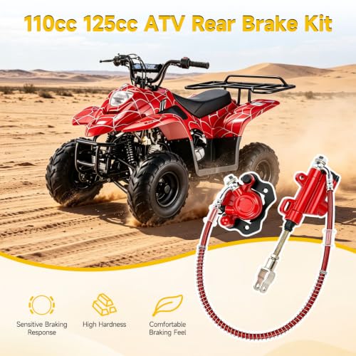 HIAORS Rear Hydraulic Foot Brake Kit for 110cc 125cc Taotao Chinese ATV - color: red
