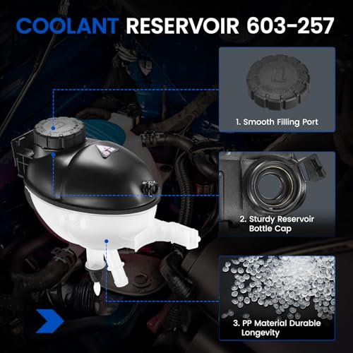 603-257 Engine Coolant Reservoir Tank for Mercedes C/E/CLS - color: White, size: 603-257