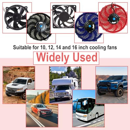 2 PCS Electric Fan Relay Kit, Dual Electric Fan Relay Kit, 185 On 175 Off