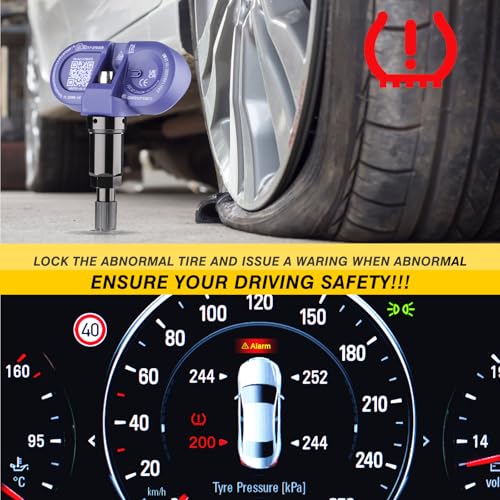 Bluetooth TPMS Sensor-4-Pack for Tesla Model 3/Y 2020+, X/S 2021+, Snap-in Tire Pressure Monitor, Replaces 149070101B - size: 14907-0101B