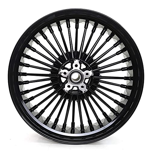 TOFR 21x3.5 18x5.5 Fat Spoke Wheels Black For Harley Softail Choppers 06-20 - color: Gloss Black, size: Front：21x3.5 Rear：18x5.5